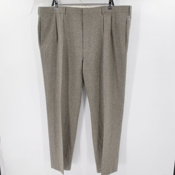 Polo Ralph Lauren Pants Mens 44 Straight Leg Pleated Wool Cashmere Made in Italy - Picture 1 of 15